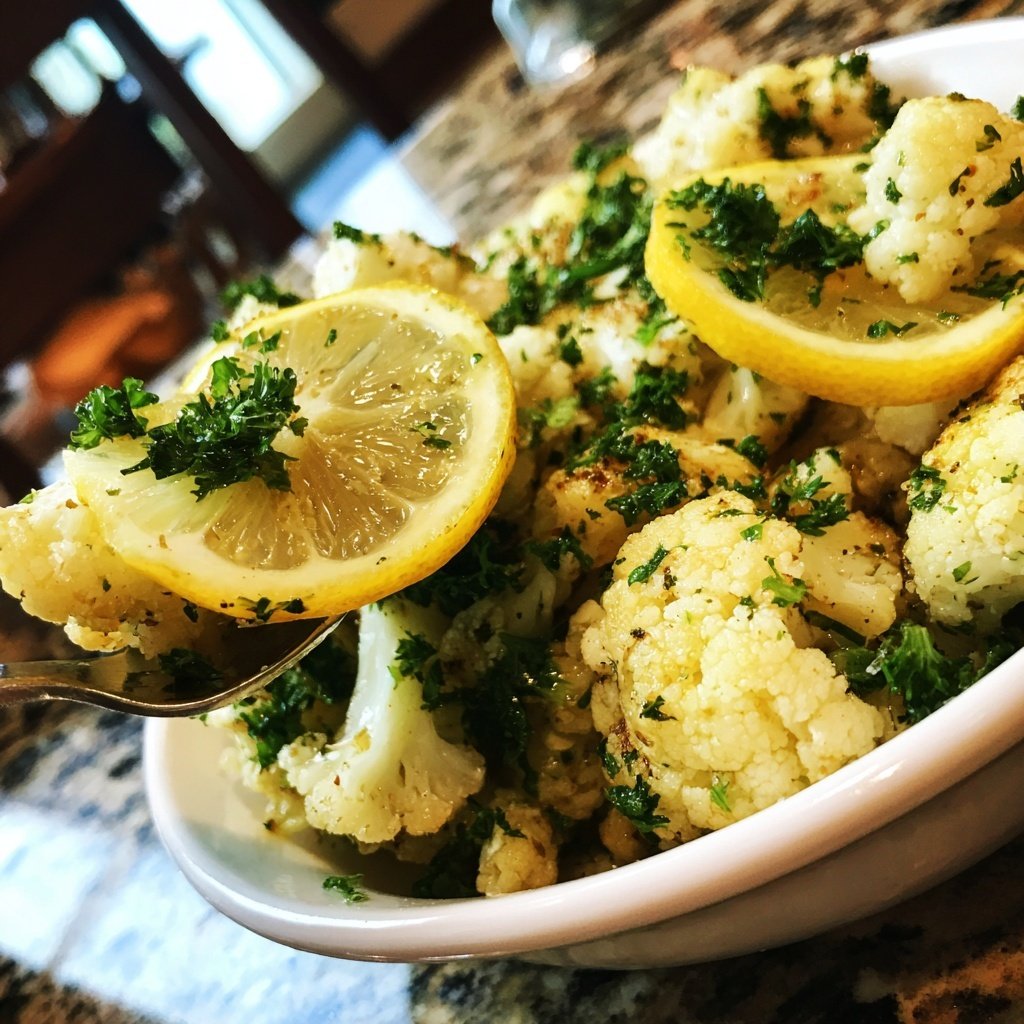Blumenkohl mit Petersilie und Zitrone