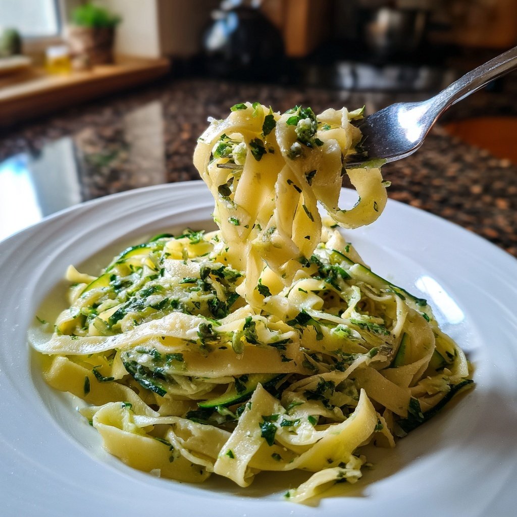Tagliatelle mit Zucchini und Minze