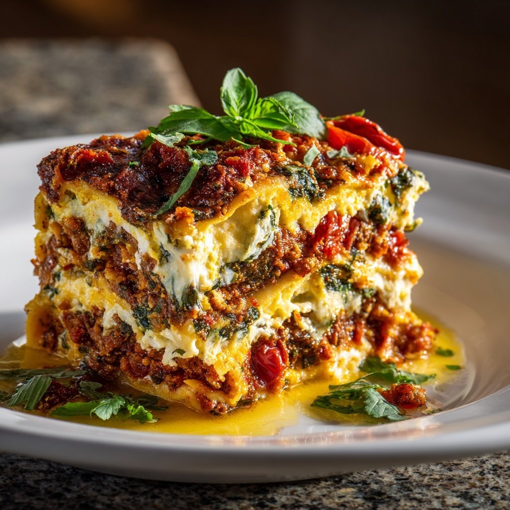 Vegetarische Gemüse Lasagne