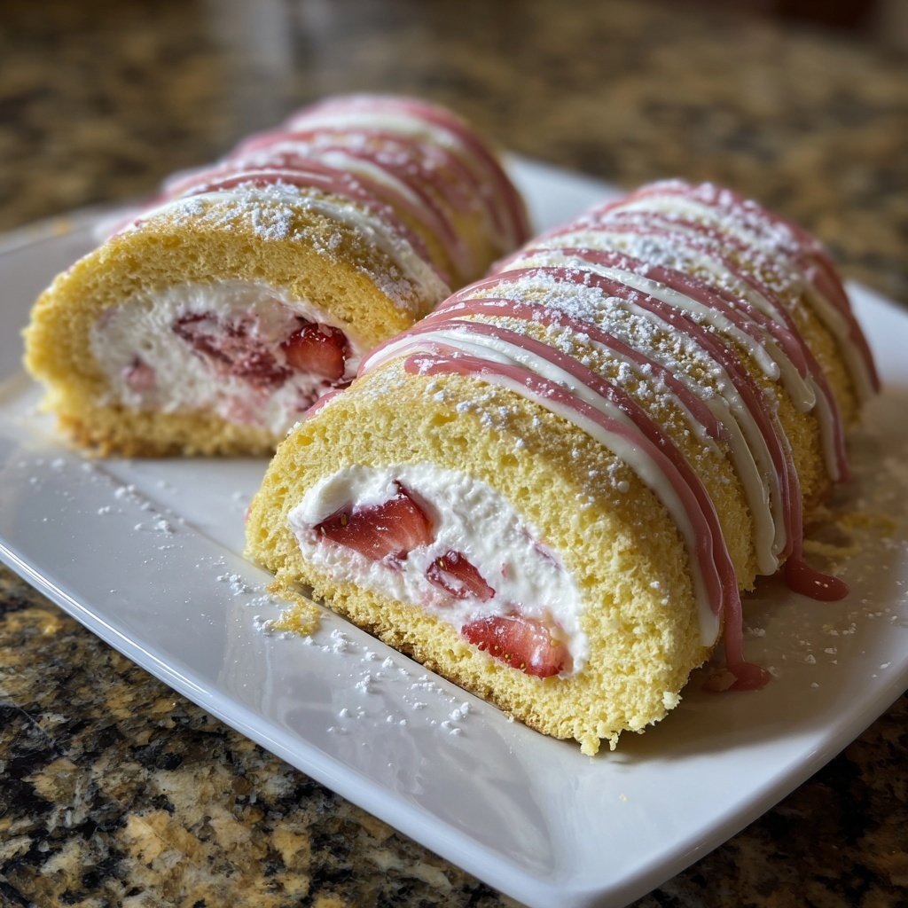 Erdbeer Biskuitrolle